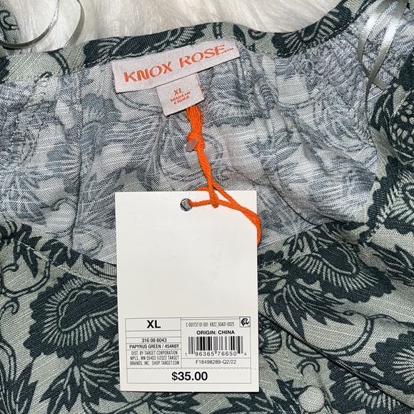 NWT Green Floral Knox Rose Long Sleeve Tunic peasant blouse size xl - Picture 7 of 8